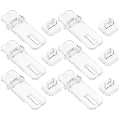  6 Pcs Acrylic Lock Hasp Clear Hinge Latch Cabinet Drawer Accessories