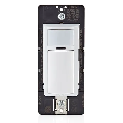 Leviton DOS05-1LZ LED/CFL Motion Sensor Wall Mount White Ivory Almond DOS05-1LZ