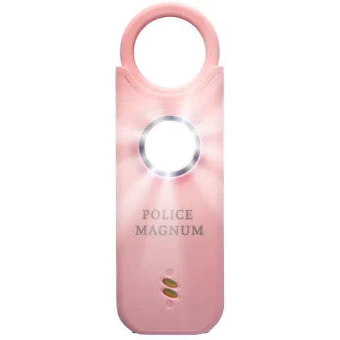 Police Magnum Personal safety alarm Keychain-135dB Rechargeable LED Siren-Pink