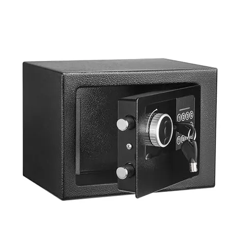 DBTTA Mini Small Safe Lock Box For Money&Cash&Home&Personal Items - Black