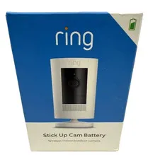 Ring Stick Up Cam Battery White HD Security Camera