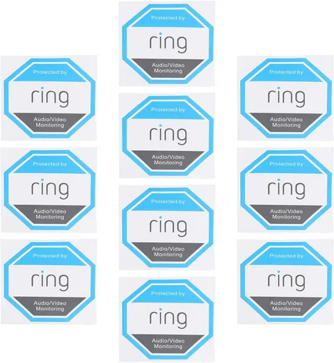 10Pcs CCTV Doorbell Camera Sticker Ring Doorbell Stickers PVC Waterproof Sticker