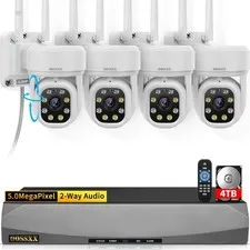 (2026 Update 120 Day Storage) 5MP PT Wireless Security Camera System with AI ...