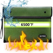 Fireproof Waterproof Document Money Bag With Handle And Reflective Strip Safe