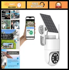 5MP Wireless Solar Security Camera - 3K AOV, 360° View, Night Vision, APP Alarm,