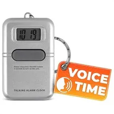 Talking Alarm Clock Keychain – Easy to Use Talking Watch for Blind and Eld