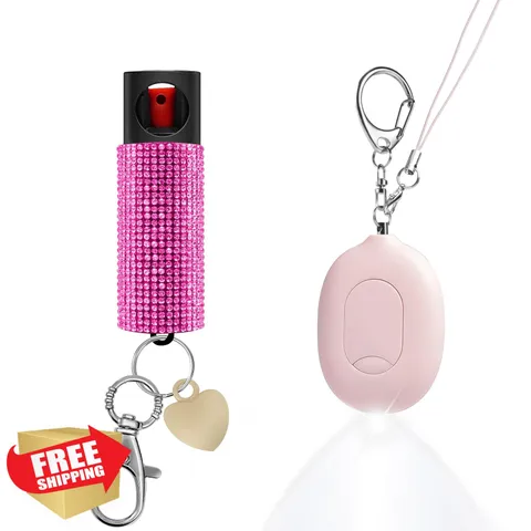 PAPASAFETY Personal Alarm, Door Alarm, Light, Pepper Gel Combo, 130dB Keychain