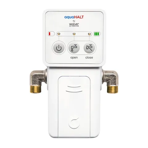 aquaHALT Smart Home Water Toilet Leak Detector Alarm and Automatic Shut Off Valv