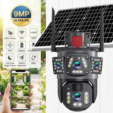 Camaras De Seguridad Para Exterior Solar WIFI Inalambrica Con Vision Nocturna US