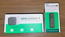 Blink Outdoor 4 Wireless Camera with Sync Module + Battery Doorbell 2K | Bundle