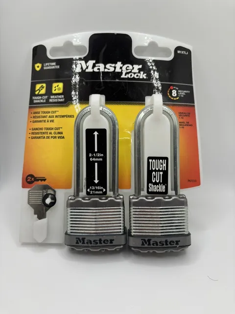 **NEW**  Master Lock M1XTLJ 2 Pack Keyed Alike 2 1/2" Shackle (P67234)