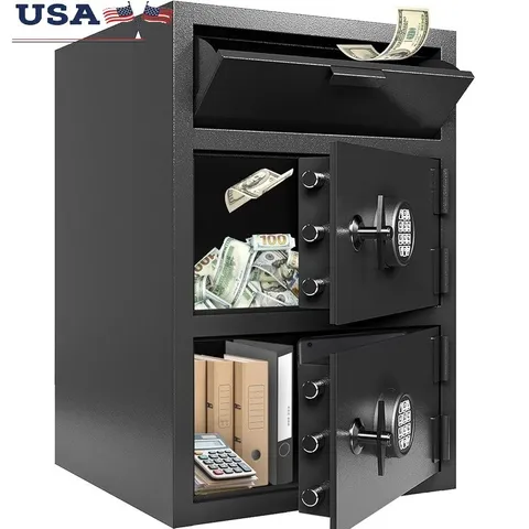 Fireproof Safe Dual Layer Security Anti-Theft Cash Control Electronic Lock New