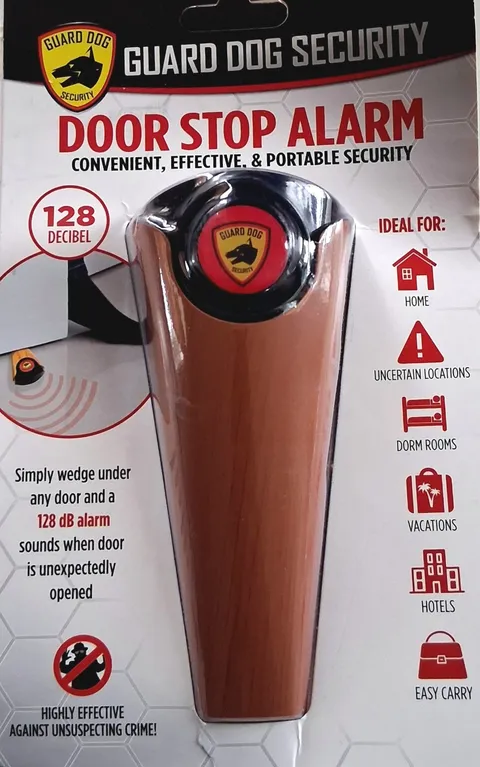 Guard Dog Security (Door Stop Alarm) 128 Decibel for Home, Dorm, Hotel Room New