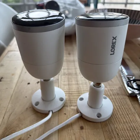 2x Lorex E892AB 4K Ultra HD Smart Deterrence IP Security Cameras w/Smart Motion