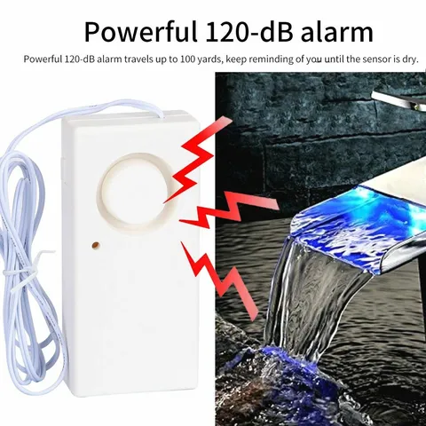 120db Water Leak Alarm Flood Level Overflow Detector Sensor Home Security Alert