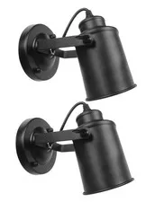 kylynly Industrial Ceiling Spotlight, 2 Packs Matt Black Vintage Wall