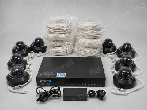 AvertX 16-Channel 4K PoE NVR Security System 8TB + 8 HD848IRM AI Dome Cameras