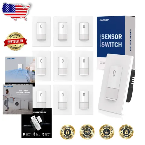 New 10-Pack PIR Motion Activated Light Switch - Easy Install -  Listed - 5A
