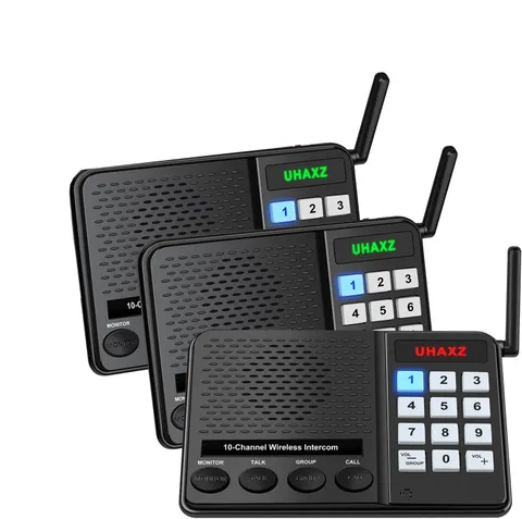 UHAXZ Intercoms Wireless for Home, Long Range Intercom 6000ft, 10 Channel Hom...