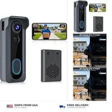 Doorbell Camera Wireless with Chime -2K HD Video AI Motion Detection, Two - W...