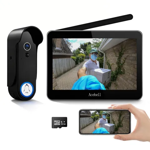 Wireless Smart Video Doorbell Intercom System, WiFi 1080P Video Doorbell Came...