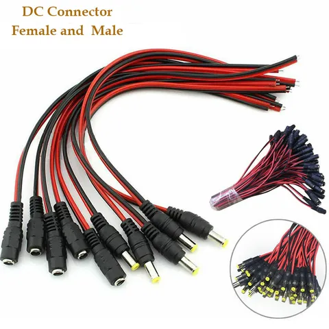 Hot DC12V 5.5x2.1mm Male / Female DC Power Socket Jack Connector Cable Plug Wire