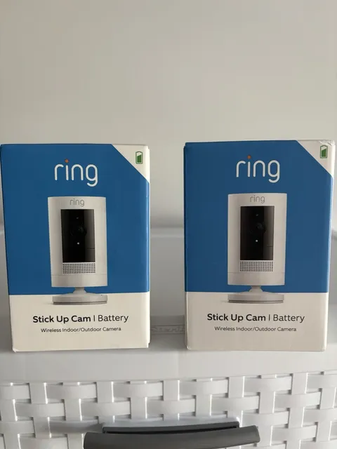 Ring Stick Up Cam Battery 1080p Wireless Wi-Fi Indoor/Outdoor White 2-Pack