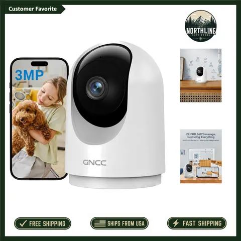 360° Indoor Security Camera with Cloud Storage & Smart App - Baby & Pet Monitor