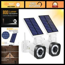 Solar Battery Powered Fake Security Camera - Motion-Activated, Waterproof, Easy