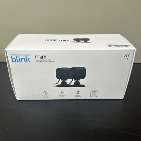 Blink Mini 2 Pack 1080p WiFi Security Camera Motion Detect Night Vision - Black