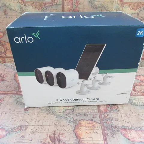 Arlo Pro 5S 2K Spotlight Camera 3-Cam 1-Solar Panel Bundle White VMK4360P