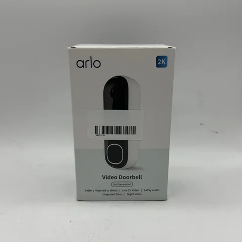 New Arlo  2K Video Doorbell Doorbell Camera Black AVD4001