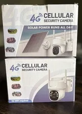 2 black 4g lte cellular security camera. Solar powered