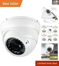 Vandal Proof Outdoor Dome Camera HD 1080P with 36 IR LEDs for Night Surveillance