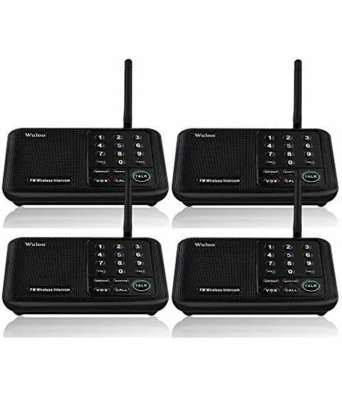 Wuloo Wireless Intercom System for Home Office, 4 Pack, WL666, 1 mile range OB40