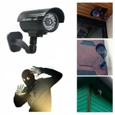 Camara De Seguridad Falsa Realista Con Luz LED Para Engañar A Los Ladrones 