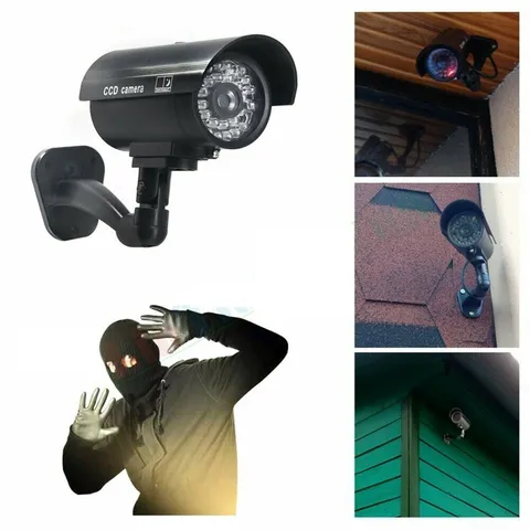 Camara De Seguridad Falsa Realista Con Luz LED Para Engañar A Los Ladrones 