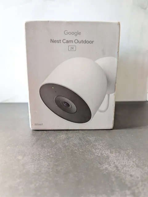 Google Nest Cam Outdoor 2K Wired IP Camera, Weatherproof HDR, Wi-Fi, White