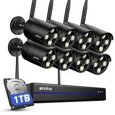 4K Security NVR 8 Cameras 2K Wireless 1TB
