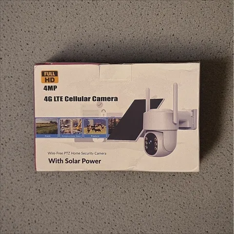 NEW 4G LTE Cellular Solar Security Camera 4MP Full HD Wire-Free PTZ Outdoor...
