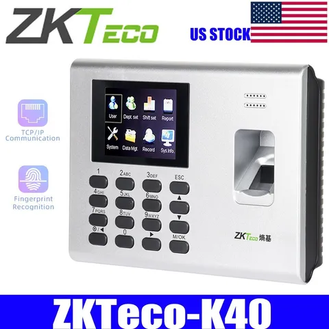 ZKteco K40 Access Control TCP/IP USB Clock Biometric Fingerprint Time Attendance