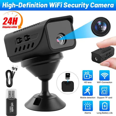Mini Home Security Cam Mini Wifi Camera 1080P HD Motion Detection 32GB SD Card