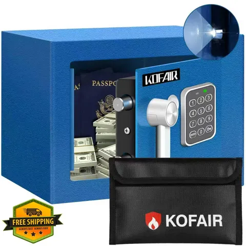 KOFAIR 0.23 Cu Ft Safe Box Blue