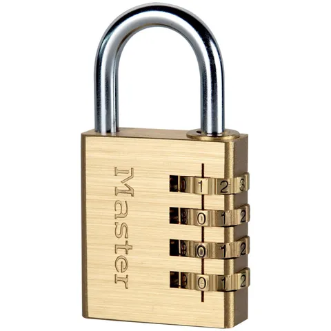 Master Lock 604EURD Brass Finish 40mm 4 Digit Combination Lock