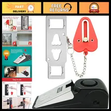 Portable Door Lock & Alarm Set - Dual Protection Security Kit for Travel & Home