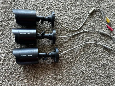 LOT OF 3 Night Owl 2.0 1080p HD Analog Camera Spotlight CM-C20XB-BU-JF UNTESTED