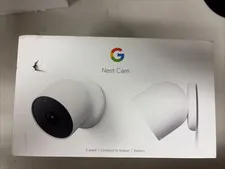 Google Nest Cam Battery Camera Snow 2 Pack- With All Contents-USED