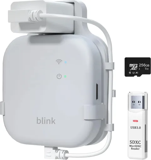 256GB Micro SD Card & Outlet Wall Mount for Blink Sync Module XR with Short C...