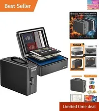 Fireproof Document Box, Hard Case File Box with Fireproof Zipper＆Lock, 6400°F...