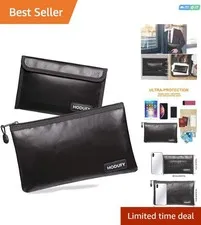 Portable 10.6” Fireproof Document Bag - Secure Zipper Wallet for Valuables